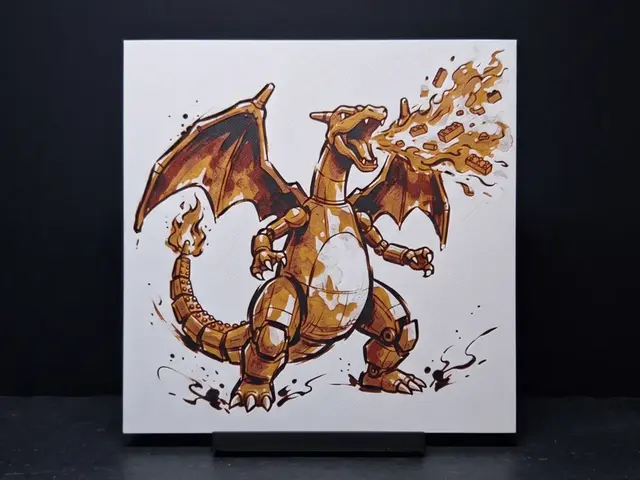 HueForge model: Block Charizard - Hueforge Wall Art by Led