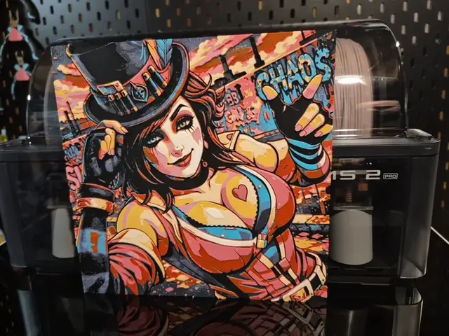 HueForge model: Borderlands Moxxi Electric Sunset HueForge by Glitch Kitten
