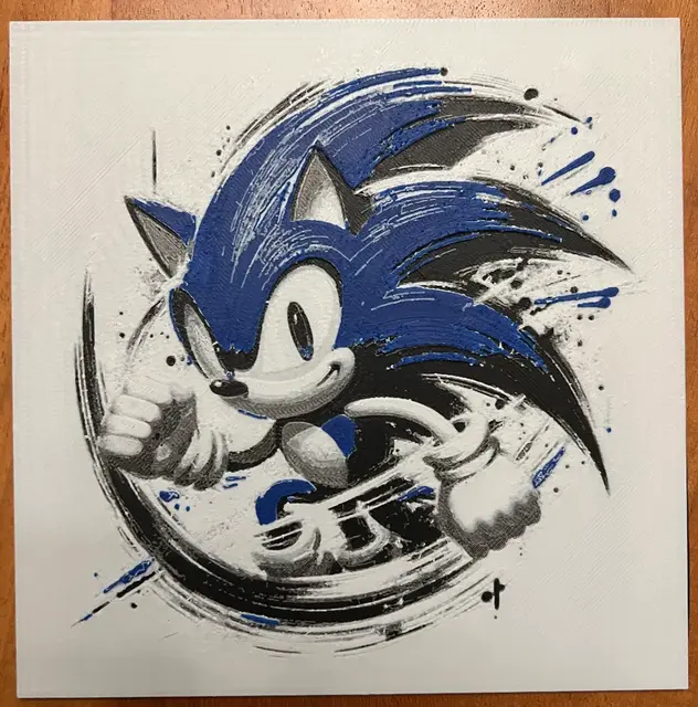 HueForge model: Sonic the Hedgehog by JustBe 3D Printing