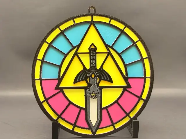 HueForge model: Zelda Triforce Stained Glass Hanging Print by Thadius
