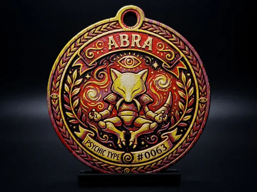 Abra #0063 - Pokemon Ornament by LED HueForge model: Abra #0063 - Pokemon Ornament by LED