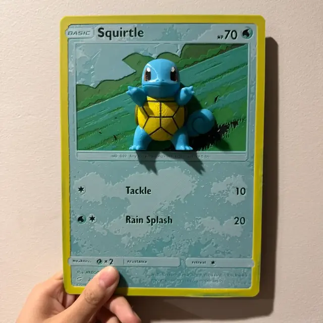 HueForge model: Oversized Squirtle Pokemon Card - Hueforge Hybrid by cyanidesugar