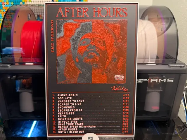 HueForge model: The Weeknd After Hours Album HueForge Poster by liv_3d