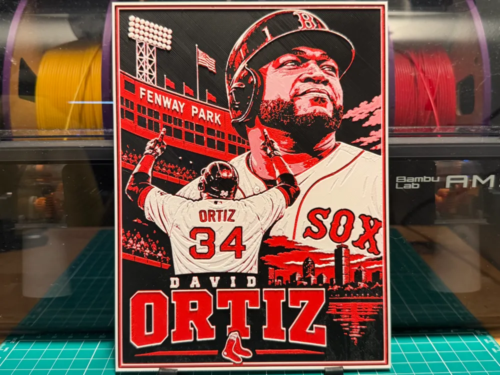 David Ortiz Poster by liv_3d HueForge model: David Ortiz Poster by liv_3d