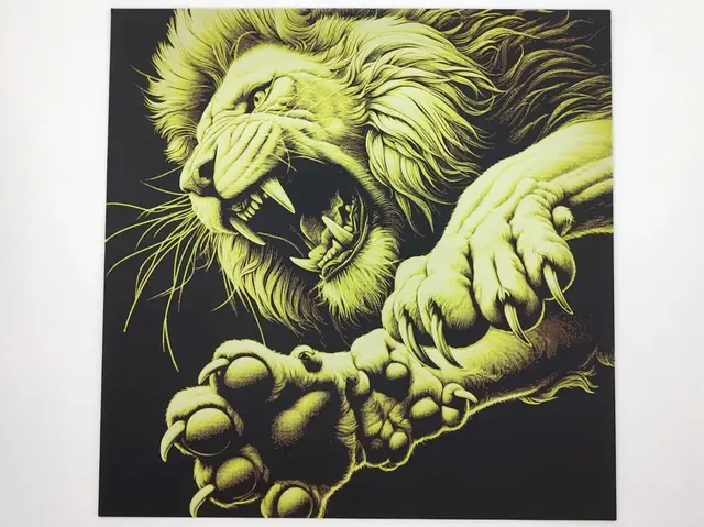 HueForge model: Lion Attack Hueforge - 4 Colours by Sarge