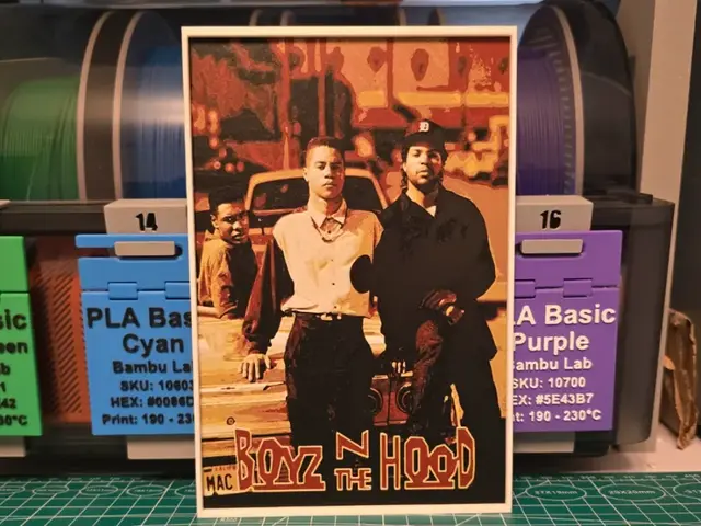 HueForge model: Boyz n the Hood Movie Poster - Hueforge Art by Lumpy3D