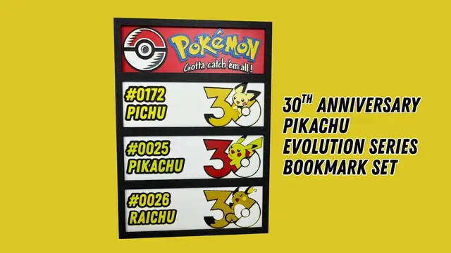 Pikachu Evolution Series - Pokemon 30th Anniversary - Bookmark Set