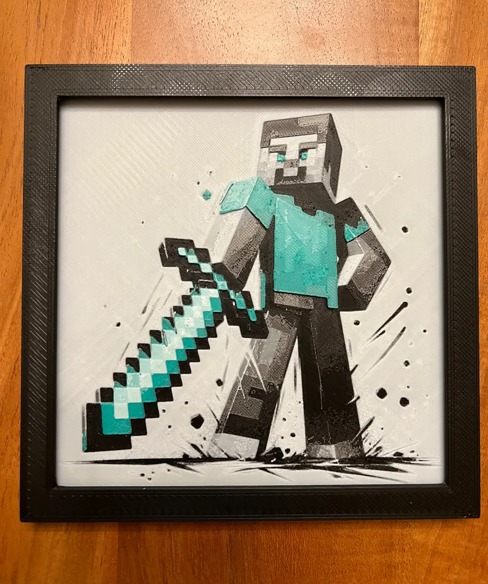 Steve from Minecraft by JustBe 3D Printing HueForge model: Steve from Minecraft by JustBe 3D Printing