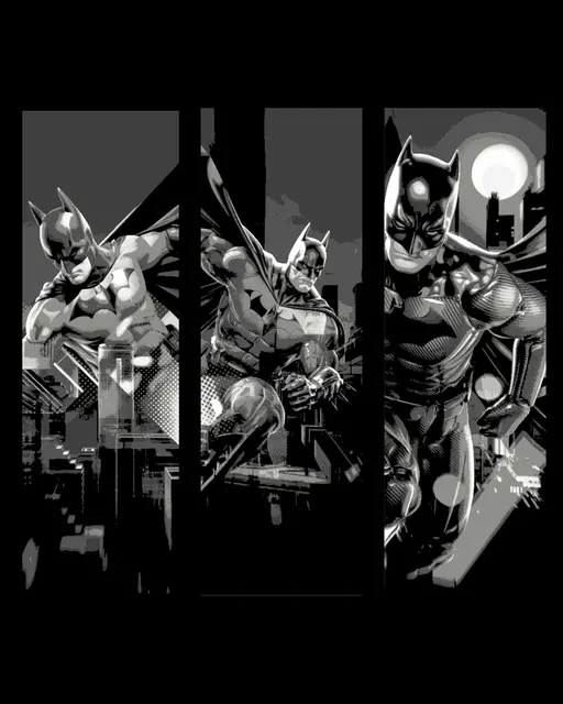 HueForge model: Artistic Fan art depictions of Batman in a Pop art style - set of bookmarks by BooneCo3d