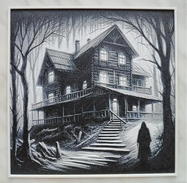 HueForge model: Haunted Cabin - Hueforge by BeaN