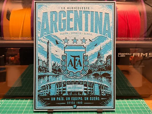 HueForge model: Argentina National Football Team Poster HueForge by liv_3d