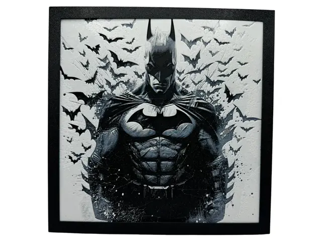 HueForge model: Batman with Bat Background - Hueforge by Canadian Gamer