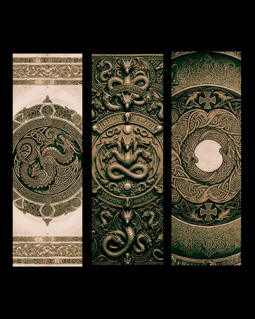 HueForge model: Celtic Dragon Knot Designs - Set of Bookmarks by BooneCo3d