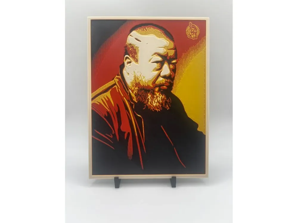 Shepard Fairey Weiwei Cost of Expression print by Thadius HueForge model: Shepard Fairey Weiwei Cost of Expression print by Thadius