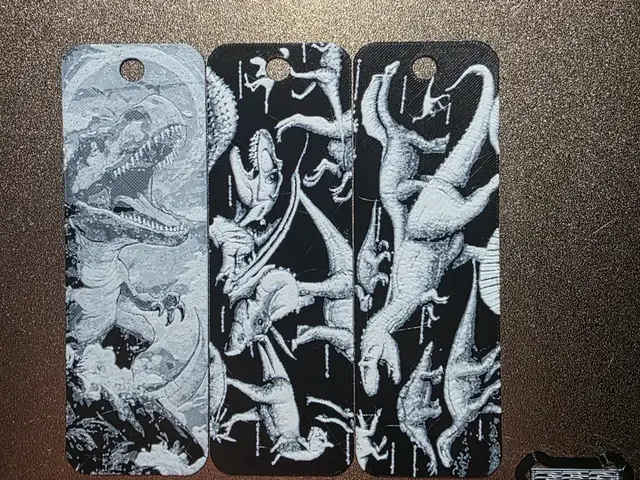 HueForge model: Dinosaur Hueforge Bookmark Set of 3 Black/White by AirMechDesigns