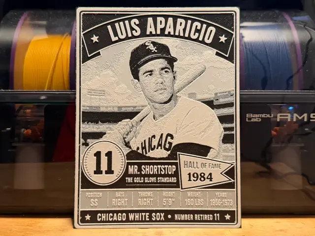 HueForge model: Luis Aparicio Vintage Baseball Card HueForge by liv_3d