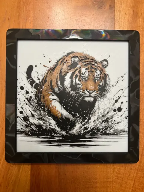 HueForge model: Tiger on the Prowl by JustBe 3D Printing