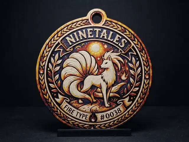 HueForge model: Ninetales #0038 - Pokemon Ornament by LED