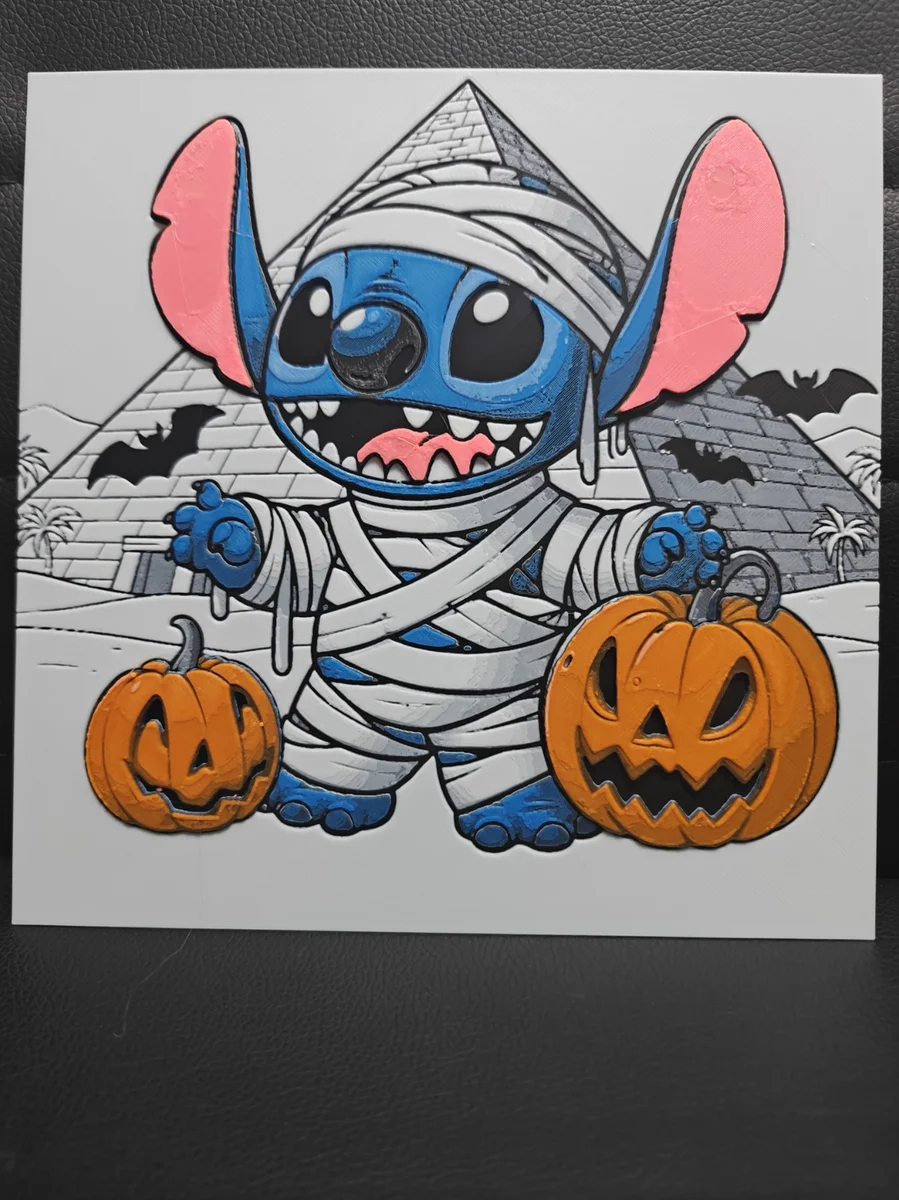 Stitch Mummy Halloween by TheHueforgeLady HueForge model: Stitch Mummy Halloween by TheHueforgeLady
