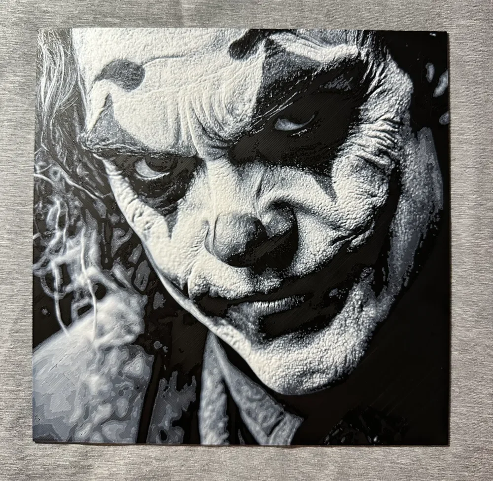 Joker B&W 0.04mm Hueforge by Hey Ben HueForge model: Joker B&W 0.04mm Hueforge by Hey Ben