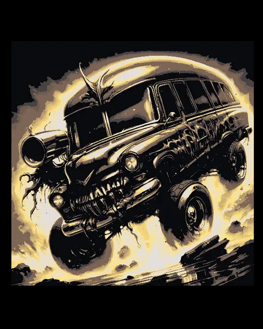 HueForge model: Crazycars are on the Loose!  IT is the Short Bus attack! by BooneCo3d