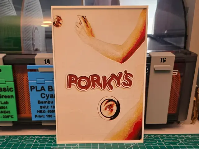 HueForge model: Porky's Movie Poster - Hueforge Art by Lumpy3D