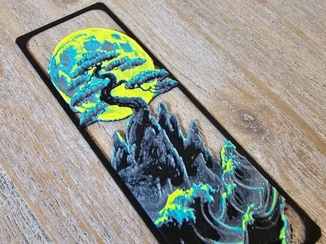 HueForge model: A Beautiful Bookmark, Bonsai in open frame by BLUSH Designs