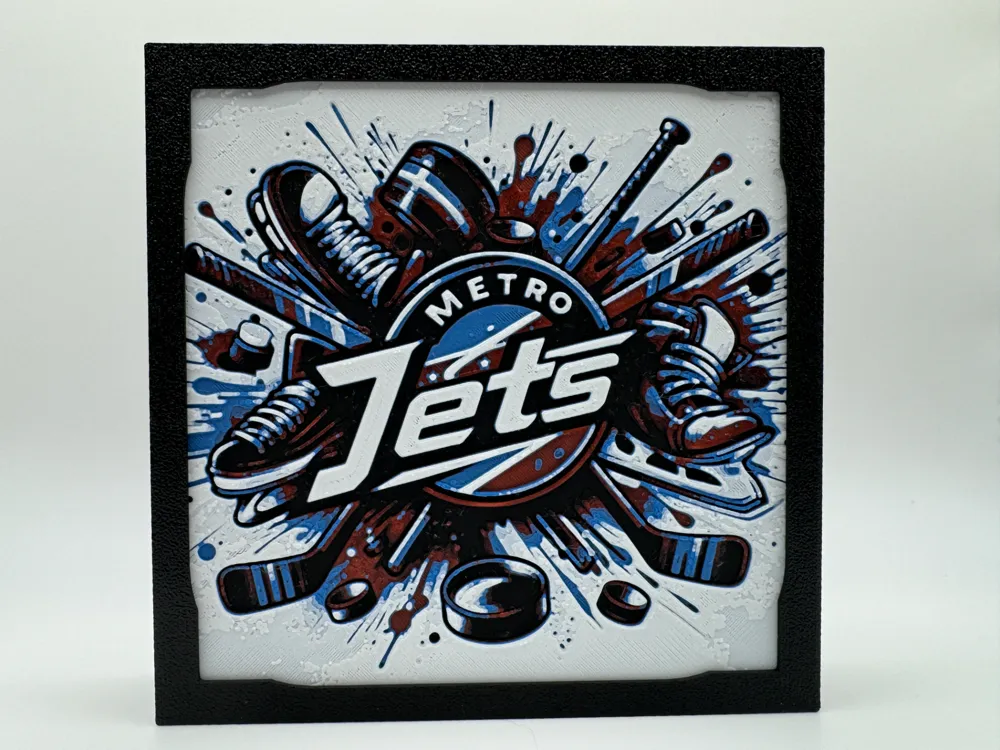 Metro Jets - Junior Hockey Hueforge by Canadian Gamer HueForge model: Metro Jets - Junior Hockey Hueforge by Canadian Gamer