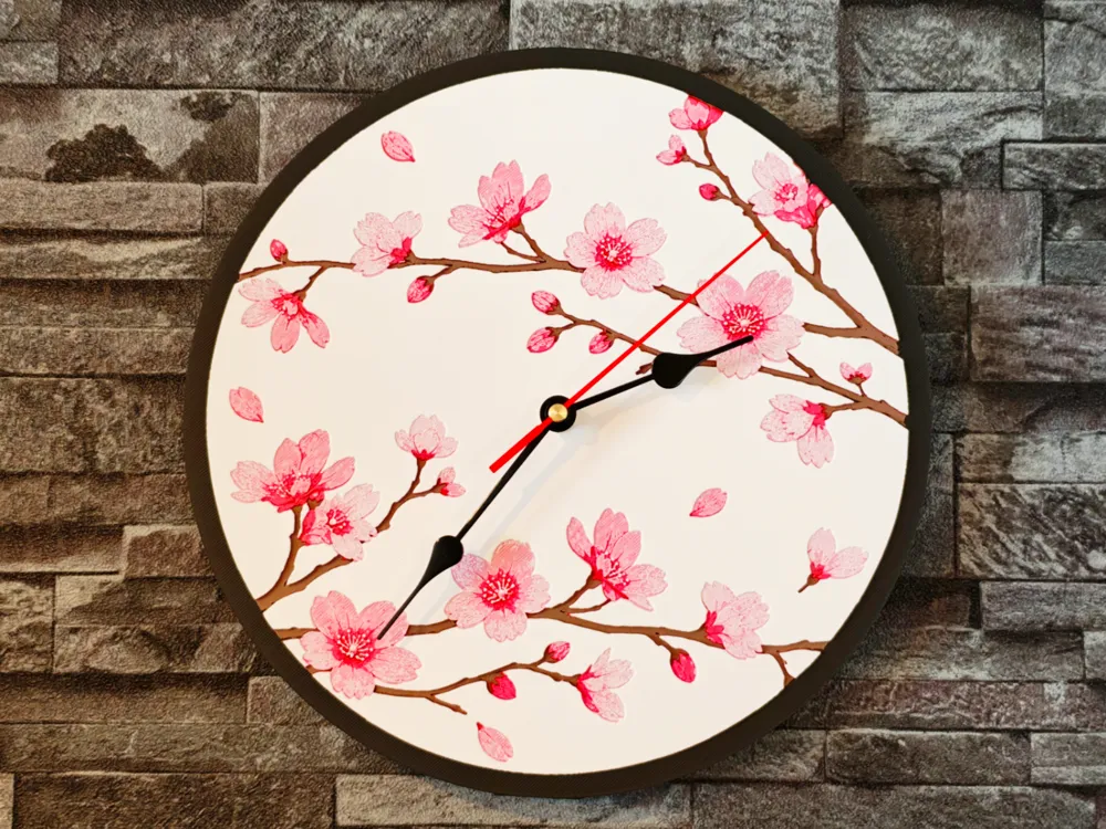 Hueforge clock Sakura Japan by StefBull85 HueForge model: Hueforge clock Sakura Japan by StefBull85