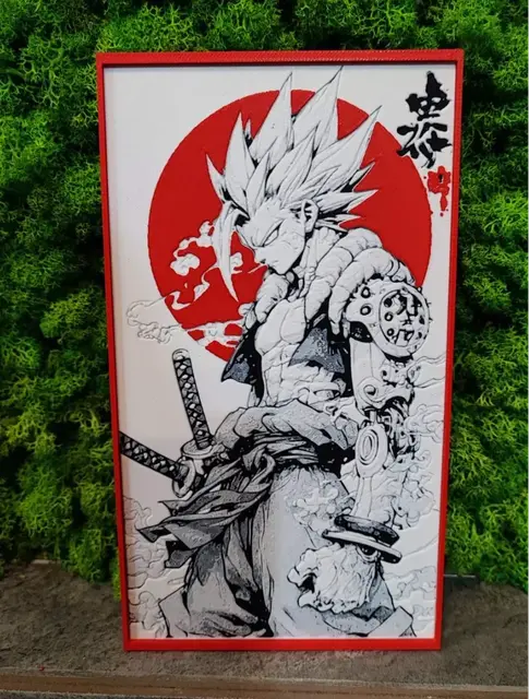 HueForge model: Cyber Goku Samurai by Garuda3D