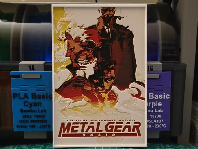 HueForge model: Metal Gear Solid Poster - Hueforge Art by Lumpy3D