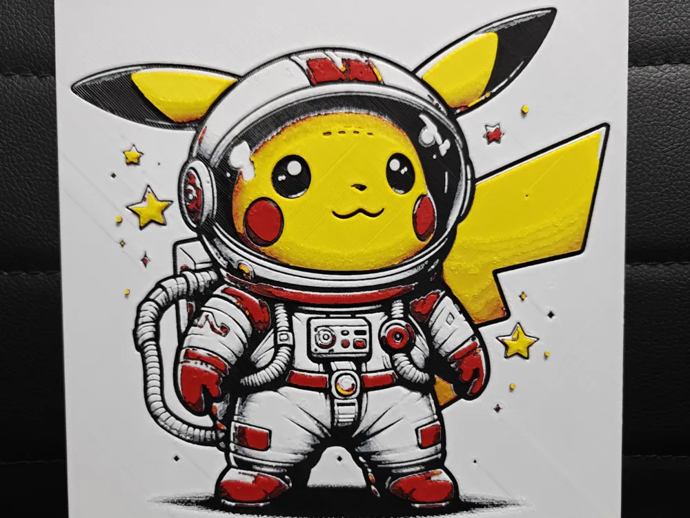 Pikachu Astronaut multi-coloured by TheHueforgeLady HueForge model: Pikachu Astronaut multi-coloured by TheHueforgeLady