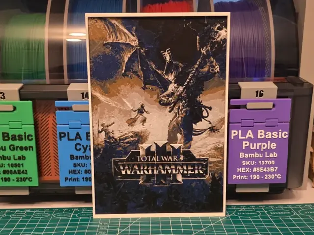 HueForge model: Total War: War hammer III Poster - Hueforge Art by Lumpy3D