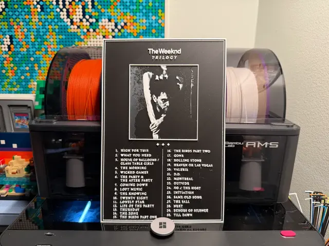 HueForge model: The Weeknd - Trilogy Album HueForge with songs by liv_3d