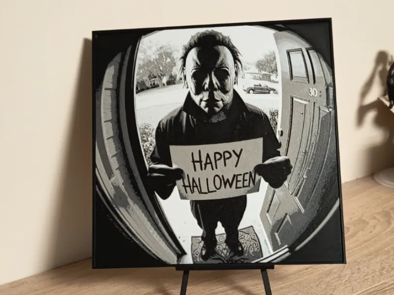 Michael Myers - Happy Halloween Hueforge by 3DNesy HueForge model: Michael Myers - Happy Halloween Hueforge by 3DNesy