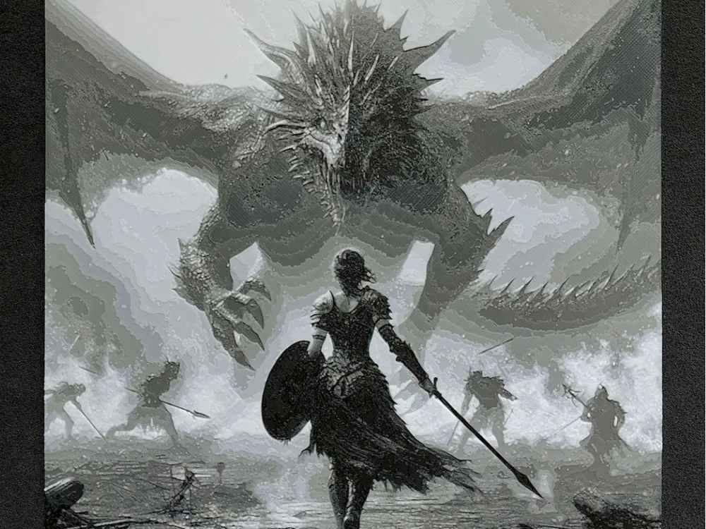 Dragon fight HueForge by fD.667 HueForge model: Dragon fight HueForge by fD.667