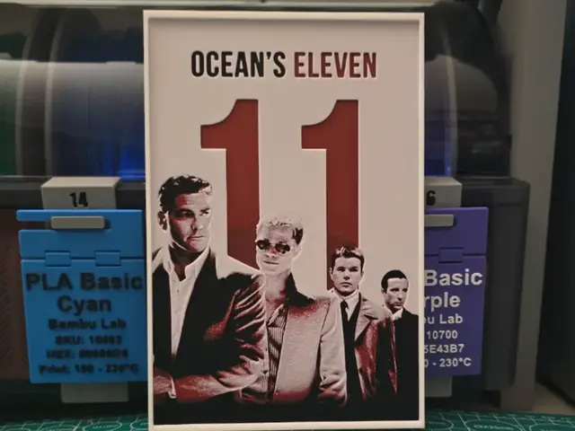 HueForge model: Ocean's Eleven Movie Poster - Hueforge Art by Lumpy3D