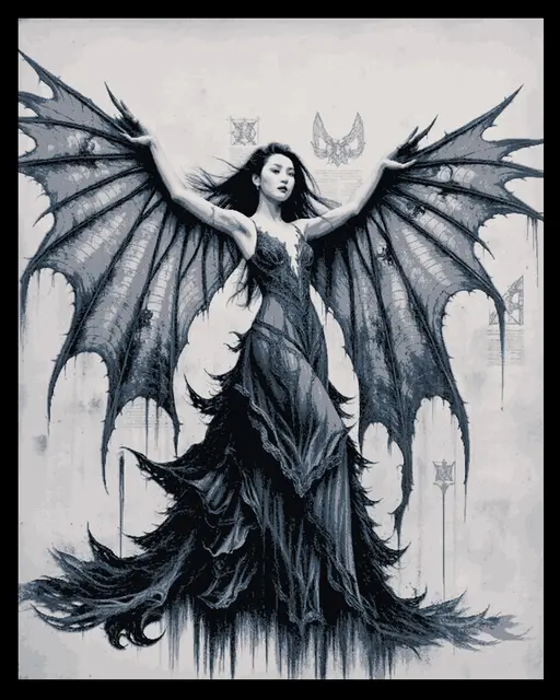 HueForge model: The depiction of the female vampire - Hueforge Wall art  by BooneCo3d