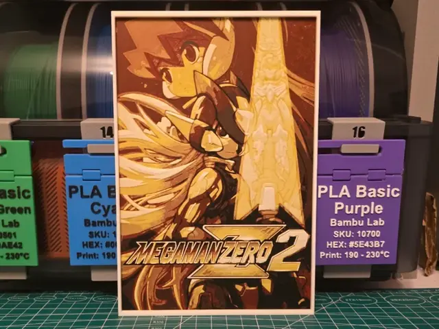 HueForge model: Mega Man Zero 2 Game Poster - Hueforge Art by Lumpy3D