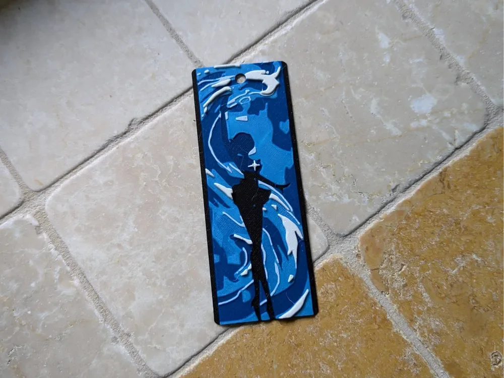Sailor Mercury Bookmark - Hueforge by suaimondi HueForge model: Sailor Mercury Bookmark - Hueforge by suaimondi