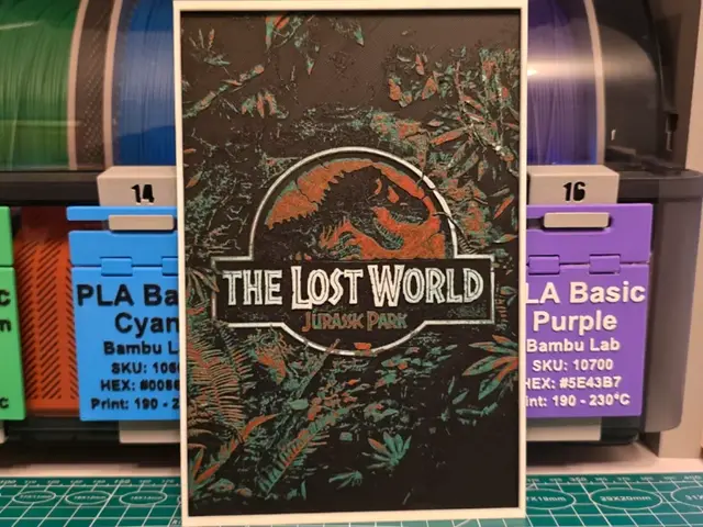 HueForge model: The Lost World: Jurassic Park Poster - Hueforge by Lumpy3D