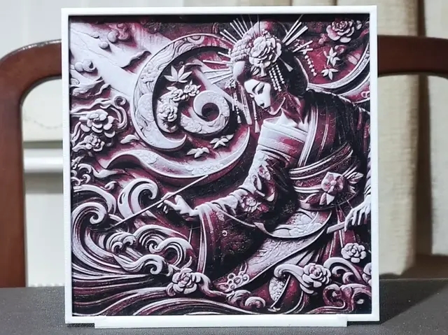 HueForge model: Making Waves - HueForge 3 Color by BoDad
