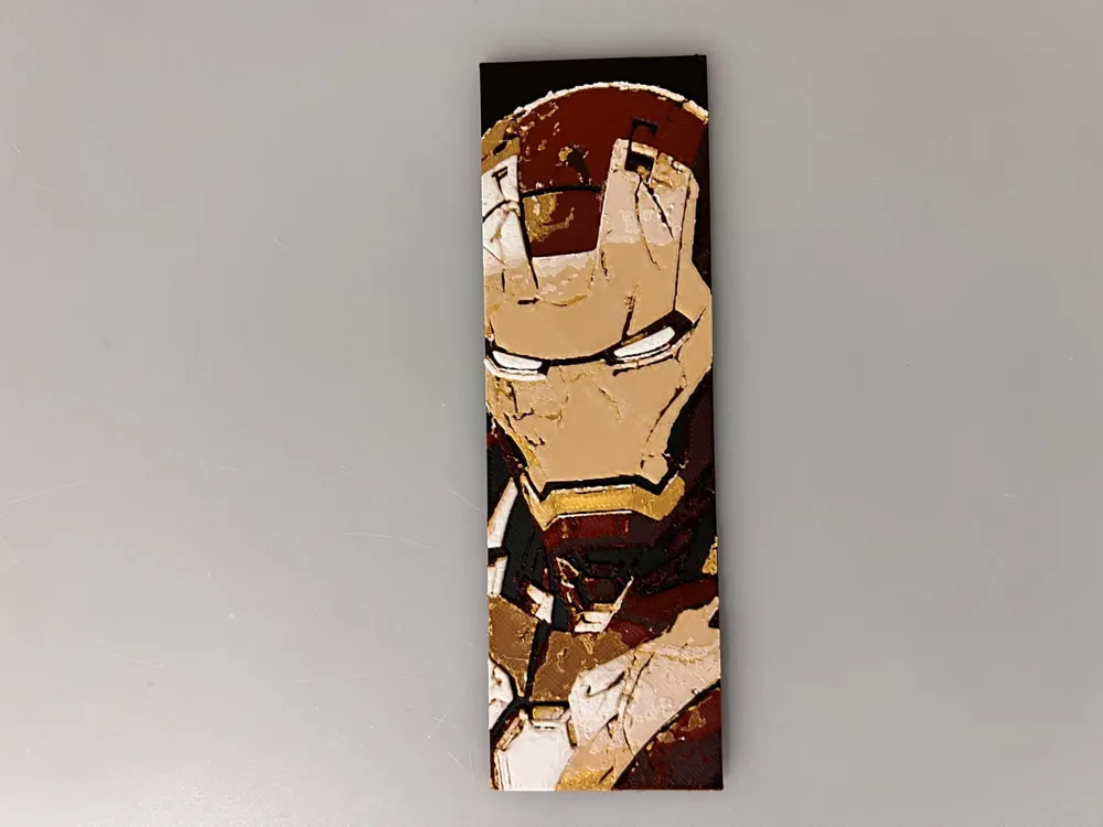 Iron Man - Bookmark by 3djd HueForge model: Iron Man - Bookmark by 3djd