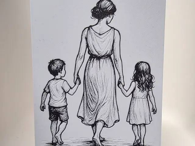 HueForge model: Woman And Two Kids Hueforge by Morganja