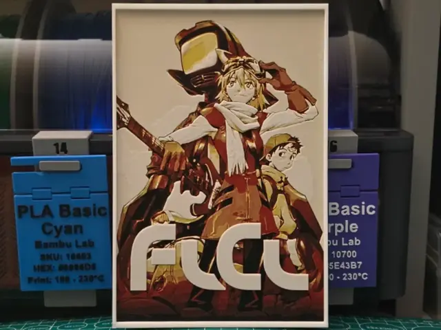 HueForge model: FLCL Poster - Hueforge Art by Lumpy3D