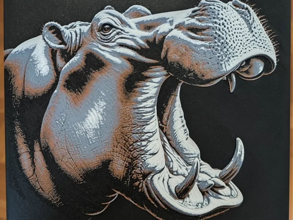Mean Hippopotamus in Brown - Hueforge by BeaN HueForge model: Mean Hippopotamus in Brown - Hueforge by BeaN