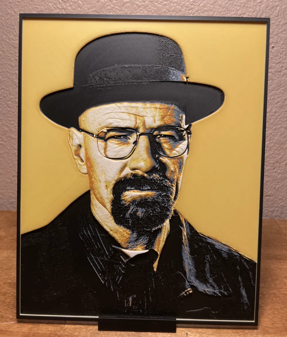 Hueforge - Breaking Bad - Heisenberg by Cloudy Nostalgia HueForge model: Hueforge - Breaking Bad - Heisenberg by Cloudy Nostalgia
