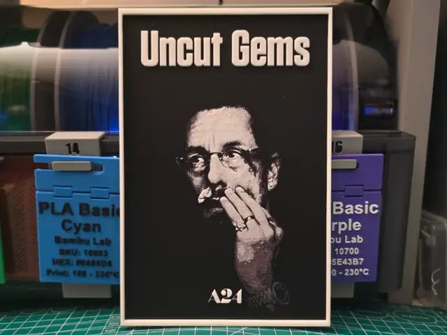 HueForge model: Uncut Gems Movie Poster - Hueforge Art by Lumpy3D