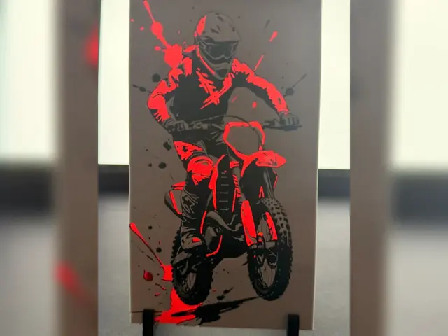 HueForge model: Red Dirt Bike Rider HueForge Print by Thadius