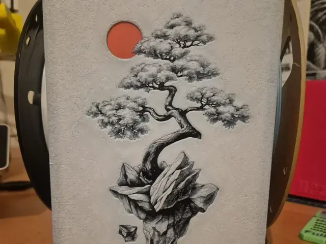 HueForge model: bonsai red moon hueforge by Buntsta